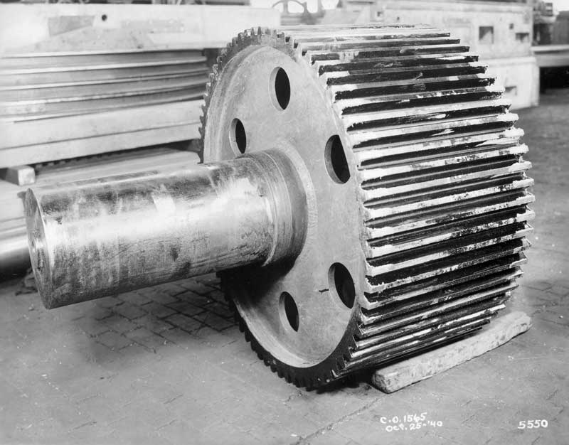 Smith-Putnam Photos. Spur gear in shop prior to assembly in housing.