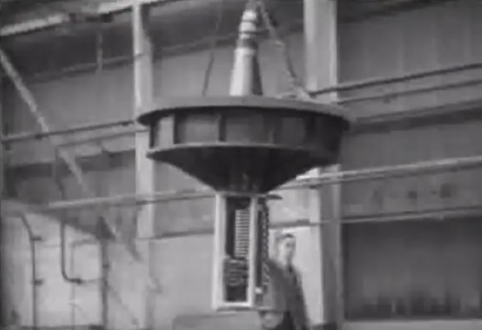 Still from factory assembly of the john brown wind turbine