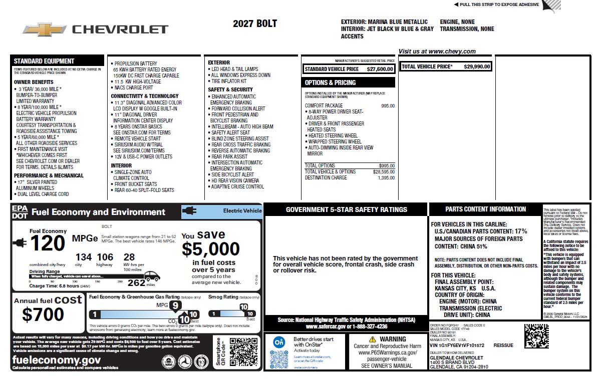 Monroney-Sticker-2027-Bolt Monroney Sticker 2027 Bolt